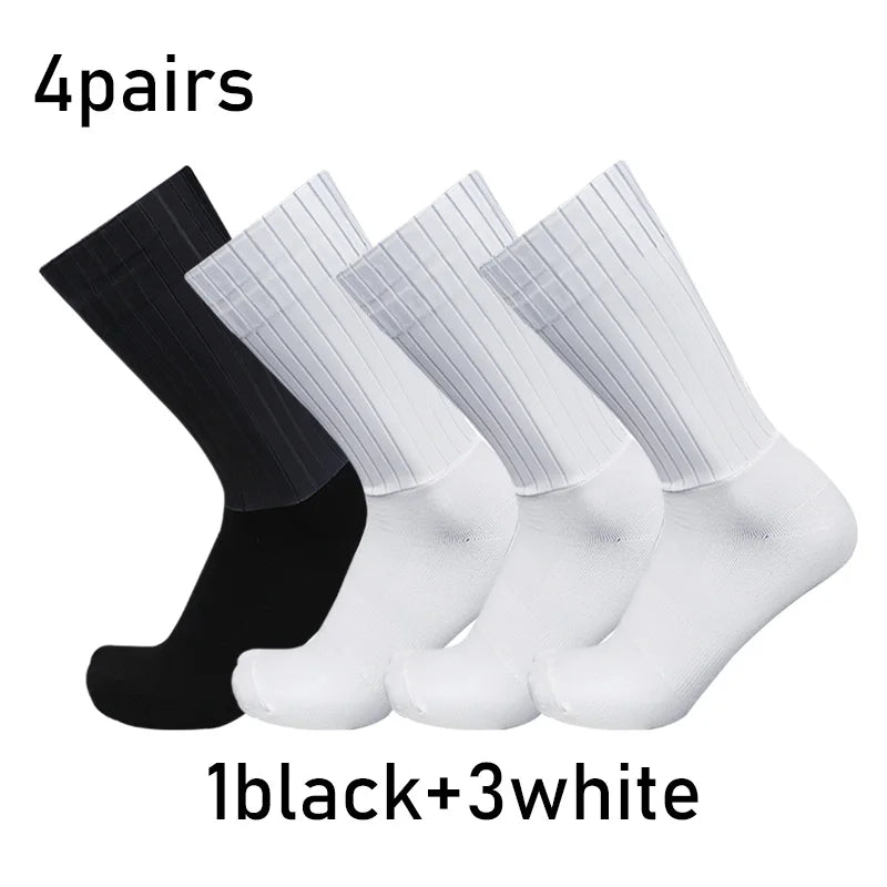 4 Pairs Anti Slip Silicone Cycling Socks