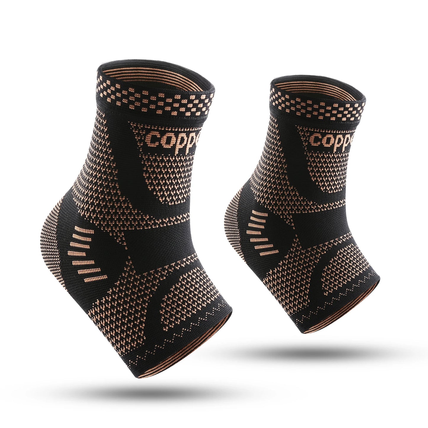 1 or 2 Pack Copper Infused Compression Ankle Support Sleeves