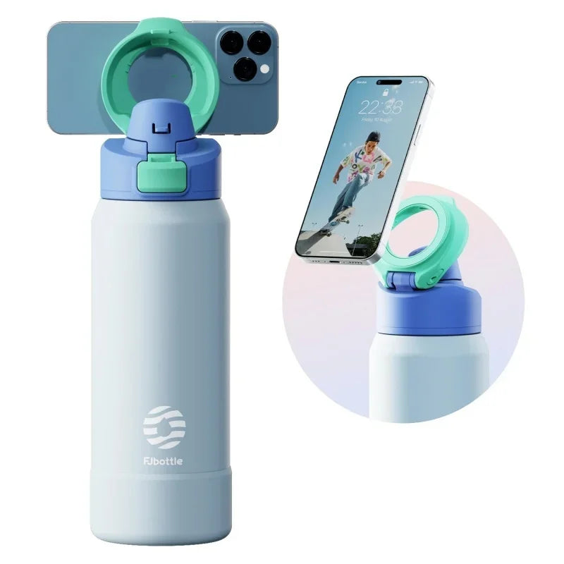710ml or 950ml Insulated Sports Water Bottle with Magnetic Phone Holder