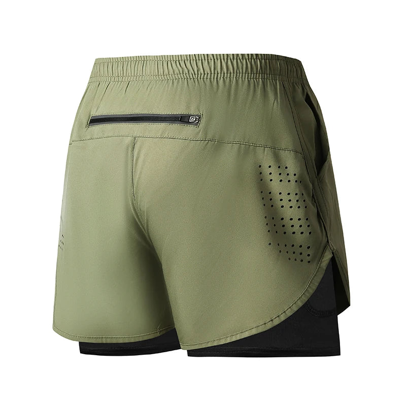 Men's Quick Dry Double Layer Running Shorts