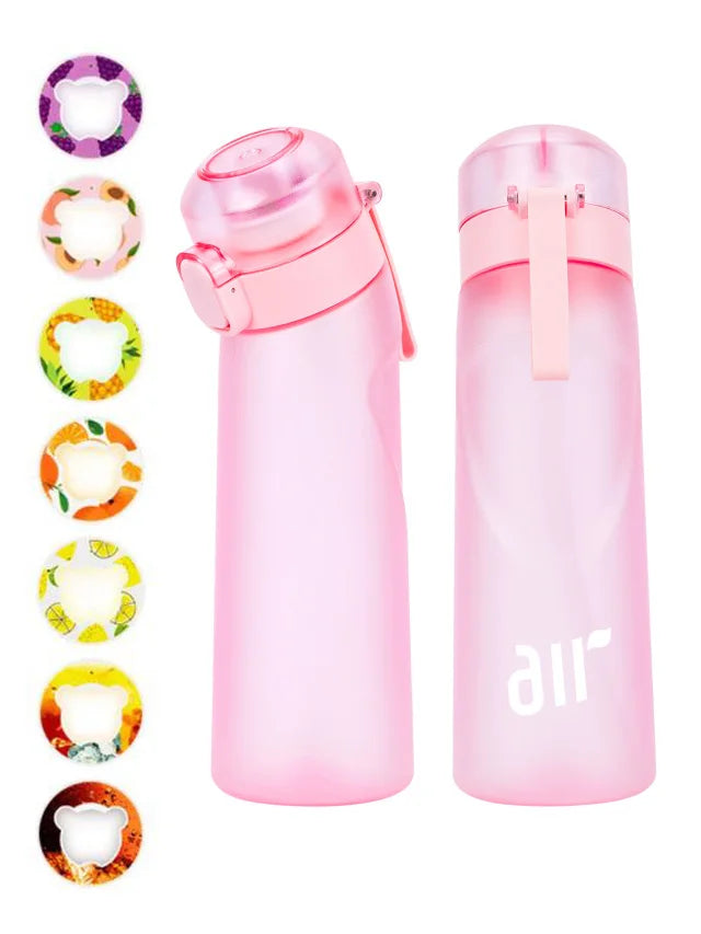 Leak Proof Sports Water Bottle with Straw and Flavor Pod