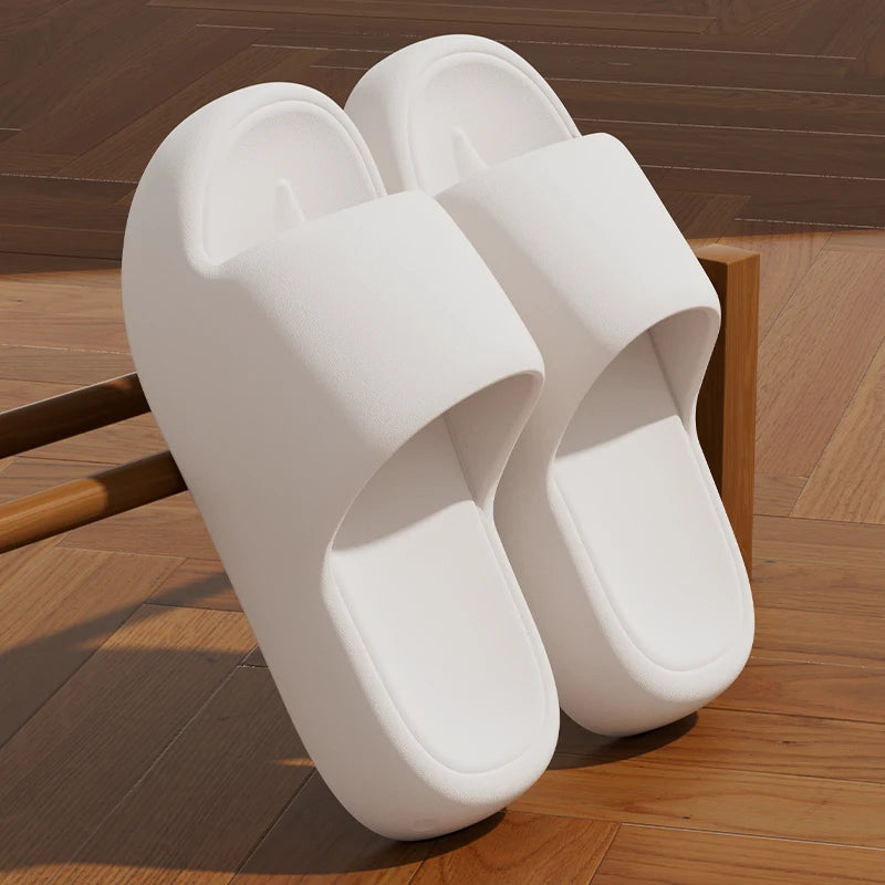 Unisex Cloud Cushion Bathroom Slides Thick Sole Non Slip Slippers