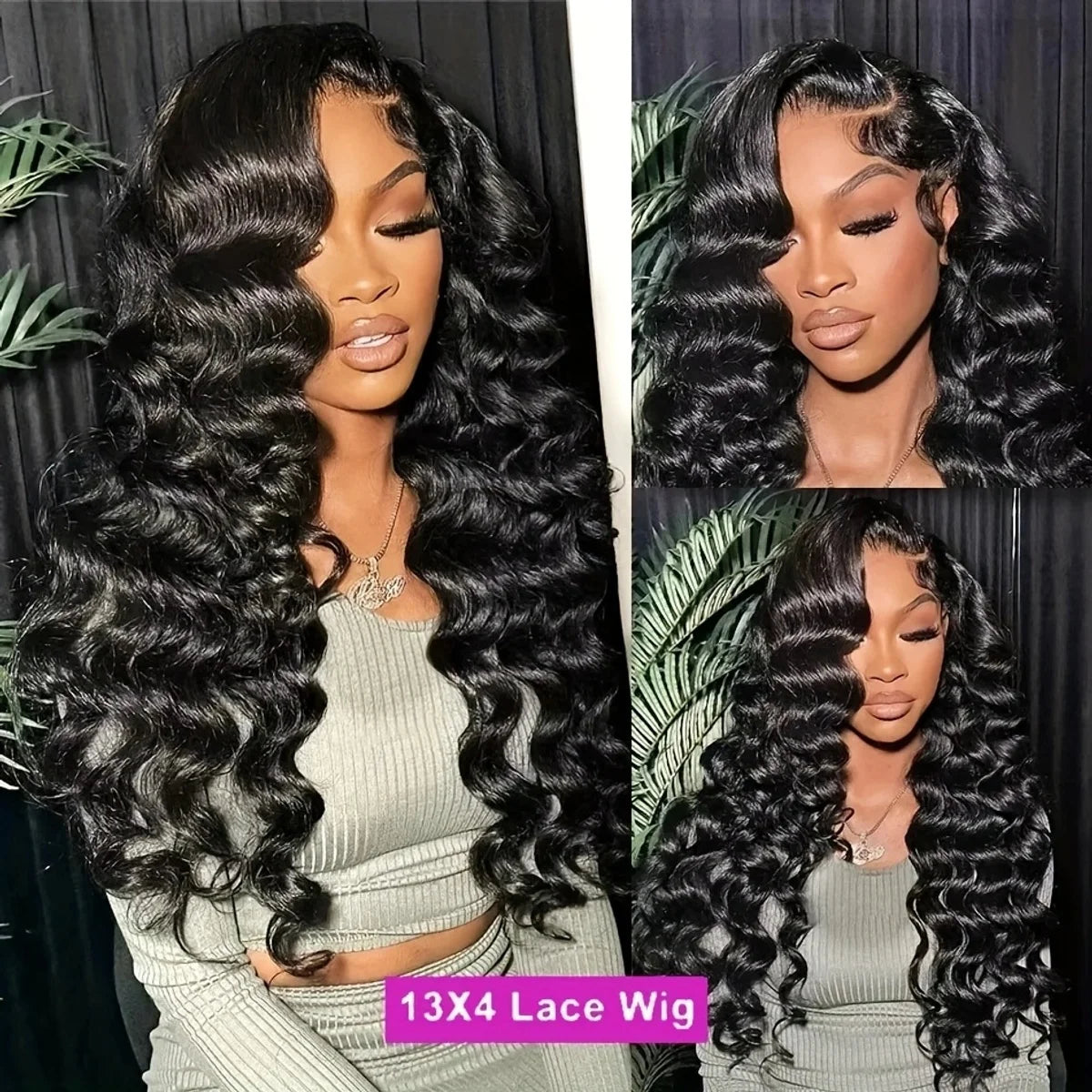 Women's Deep Wave HD Lace Front Human Hair Wig 200% Density