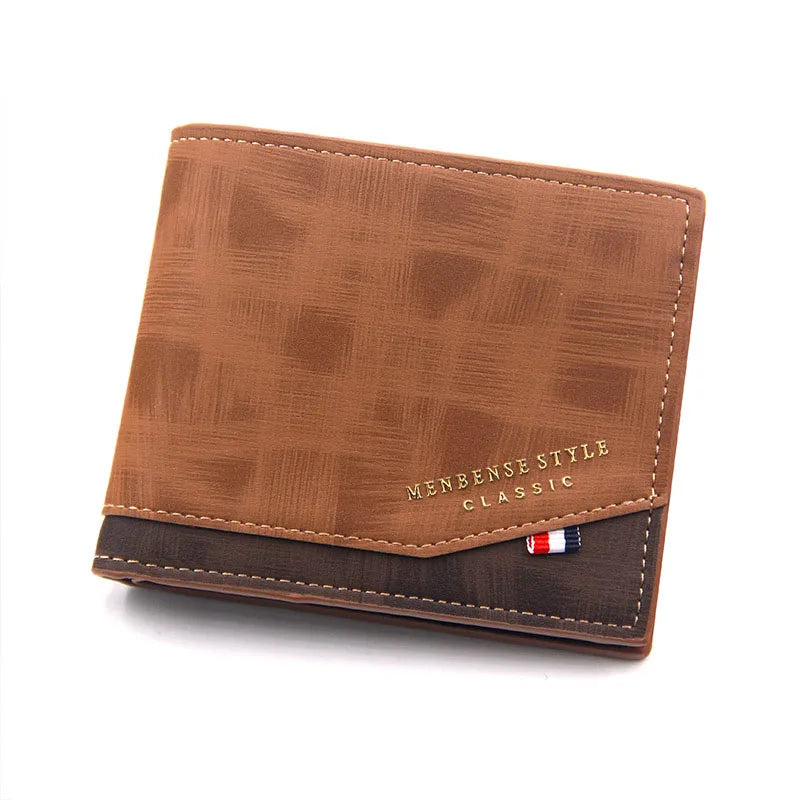 Men's Slim Frosted Leather Wallet with Coin Pocket
