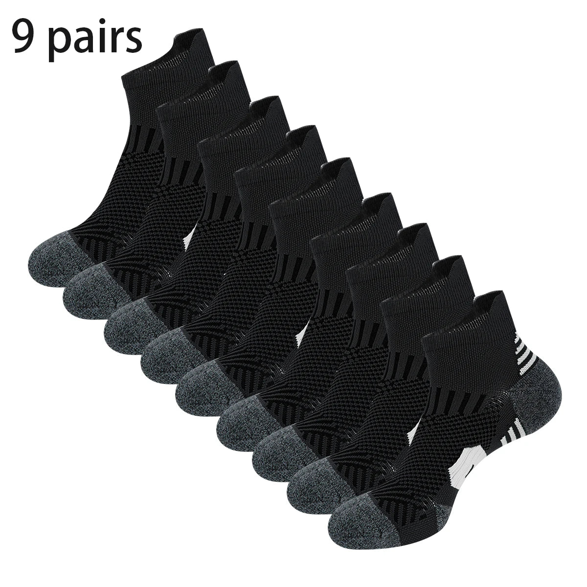 3 or 9 Pairs Non Slip Sports Socks for Men and Women