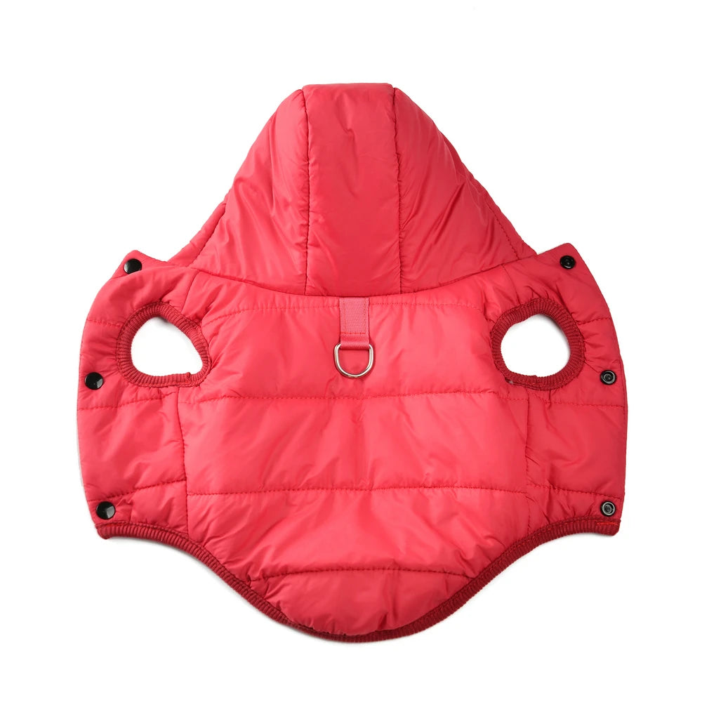 Warm Fleece Dog Hoodie Coat with D-Ring for Small & Medium Dogs