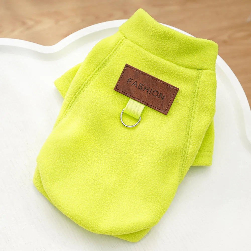 Warm Solid Color Dog Hoodie for Small Dogs & Cats Winter Pet Clothes