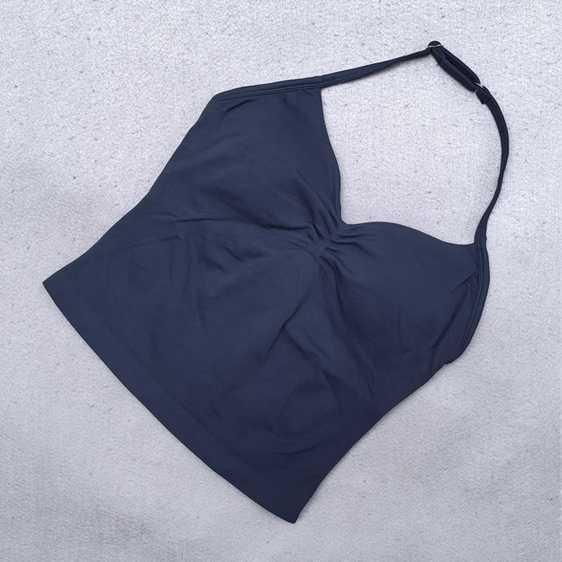 Women's Adjustable Strappy Backless Padded Sports Bra