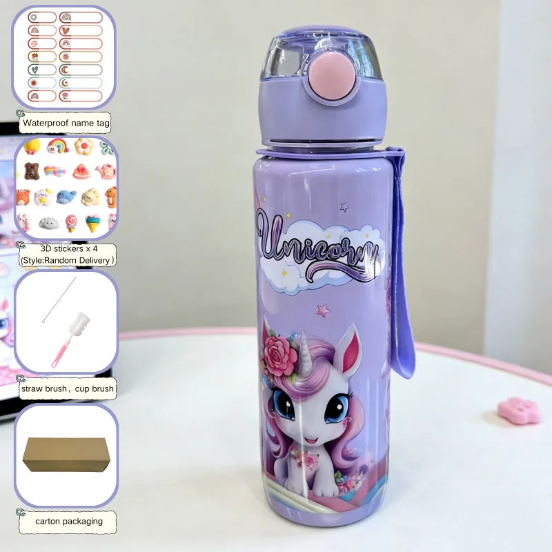 700ml BPA Free Cartoon Water Bottle with Carry Ring