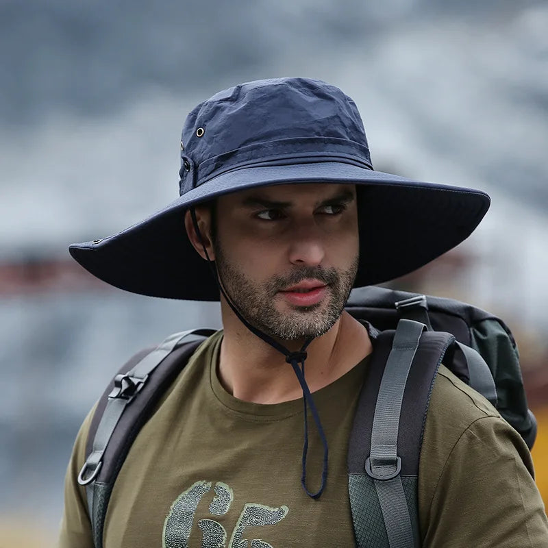 Men's UV Protection Wide Brim Fishing Sun Hat
