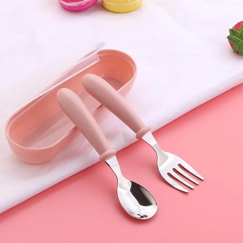 3 Piece Kids Stainless Steel Cutlery Set with Case