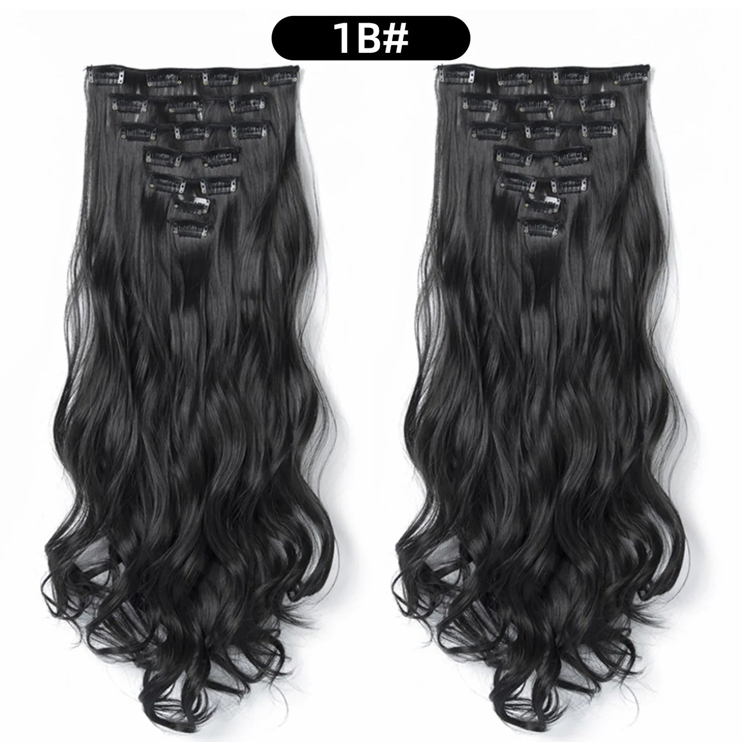 22 Inch Curly Wavy Clip In Hair Extensions 7PCS