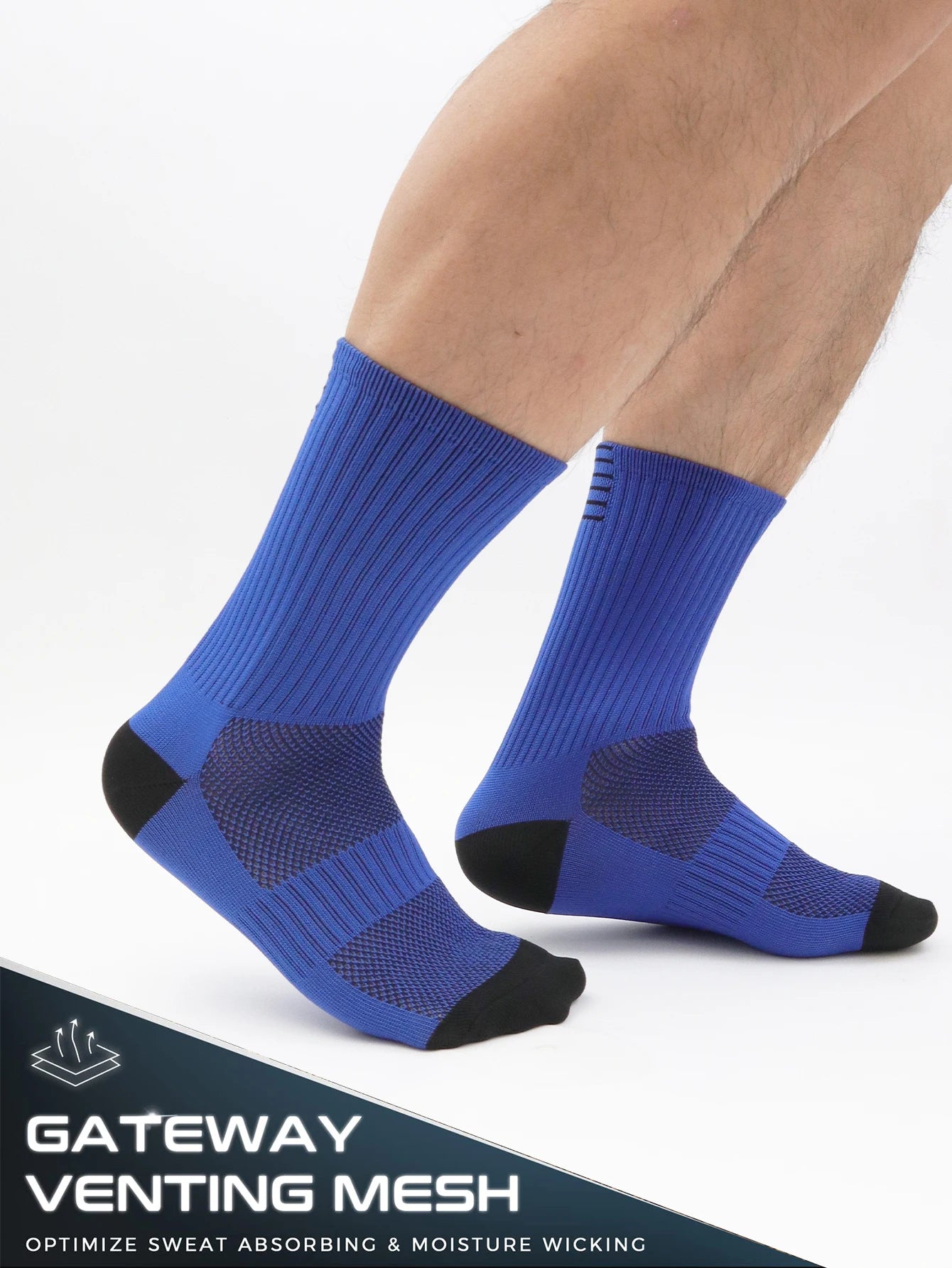 Jing Unisex Quick Dry Long Cycling and Running Socks