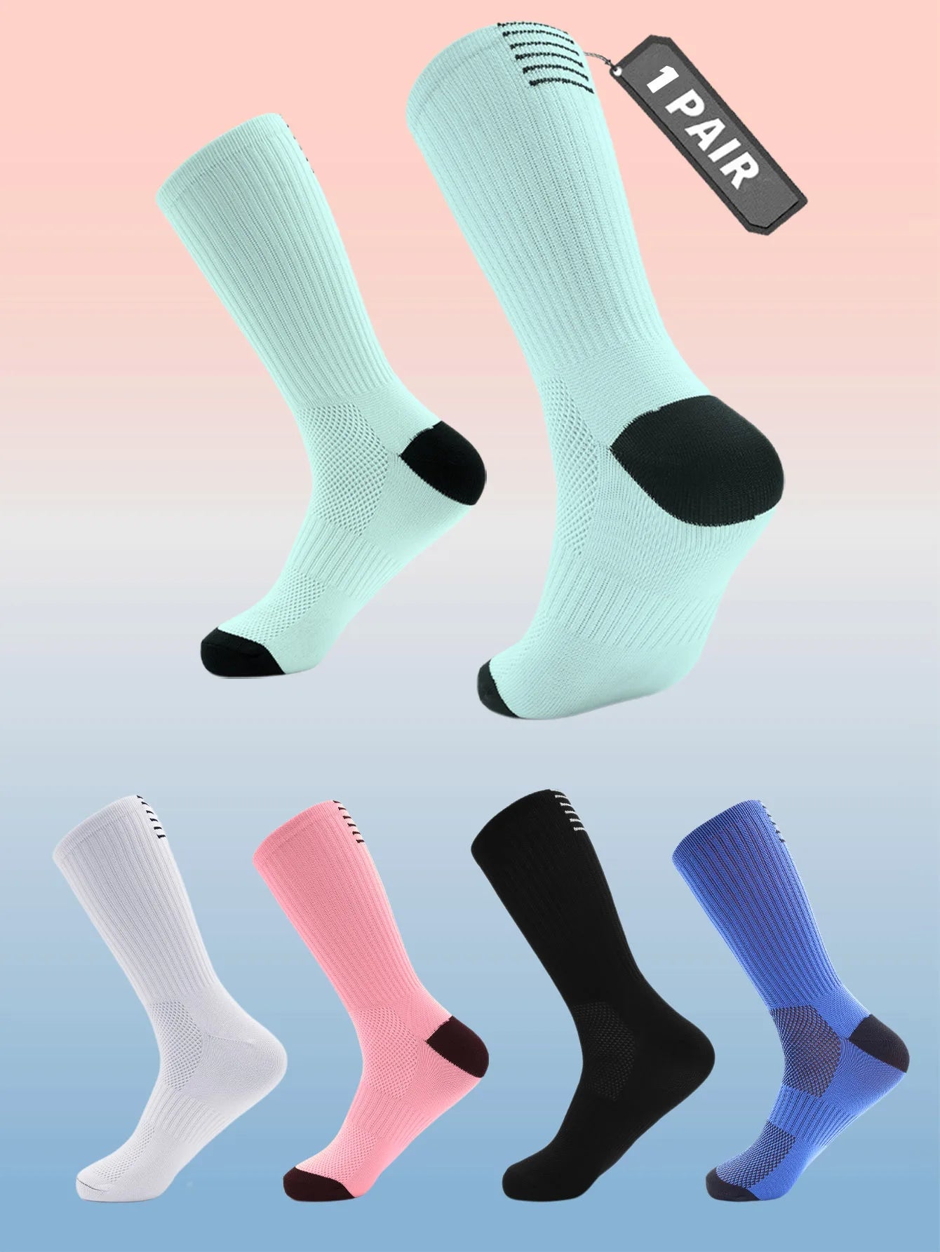 Unisex Quick Dry Long Cycling and Running Socks
