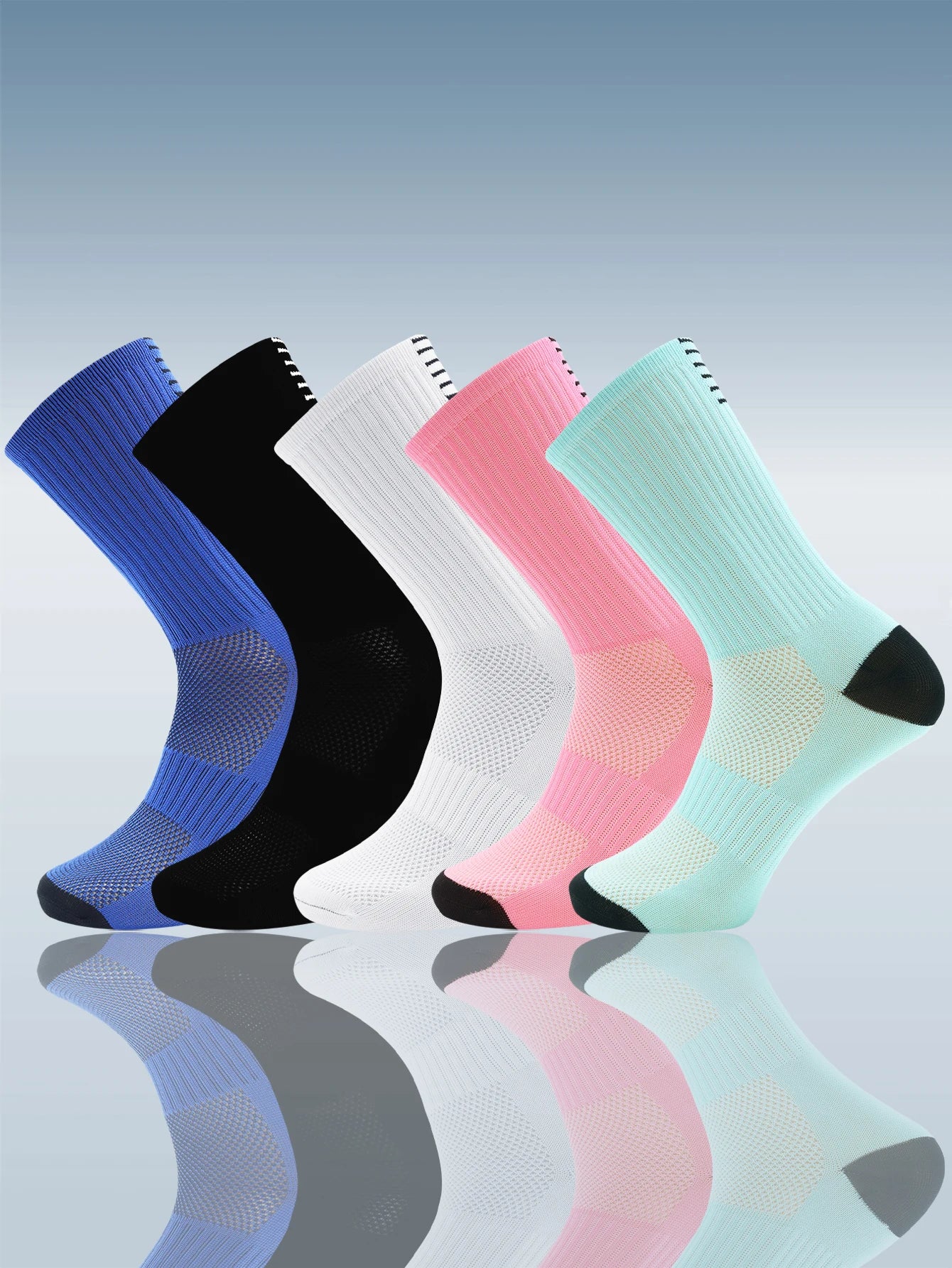Jing Unisex Quick Dry Long Cycling and Running Socks