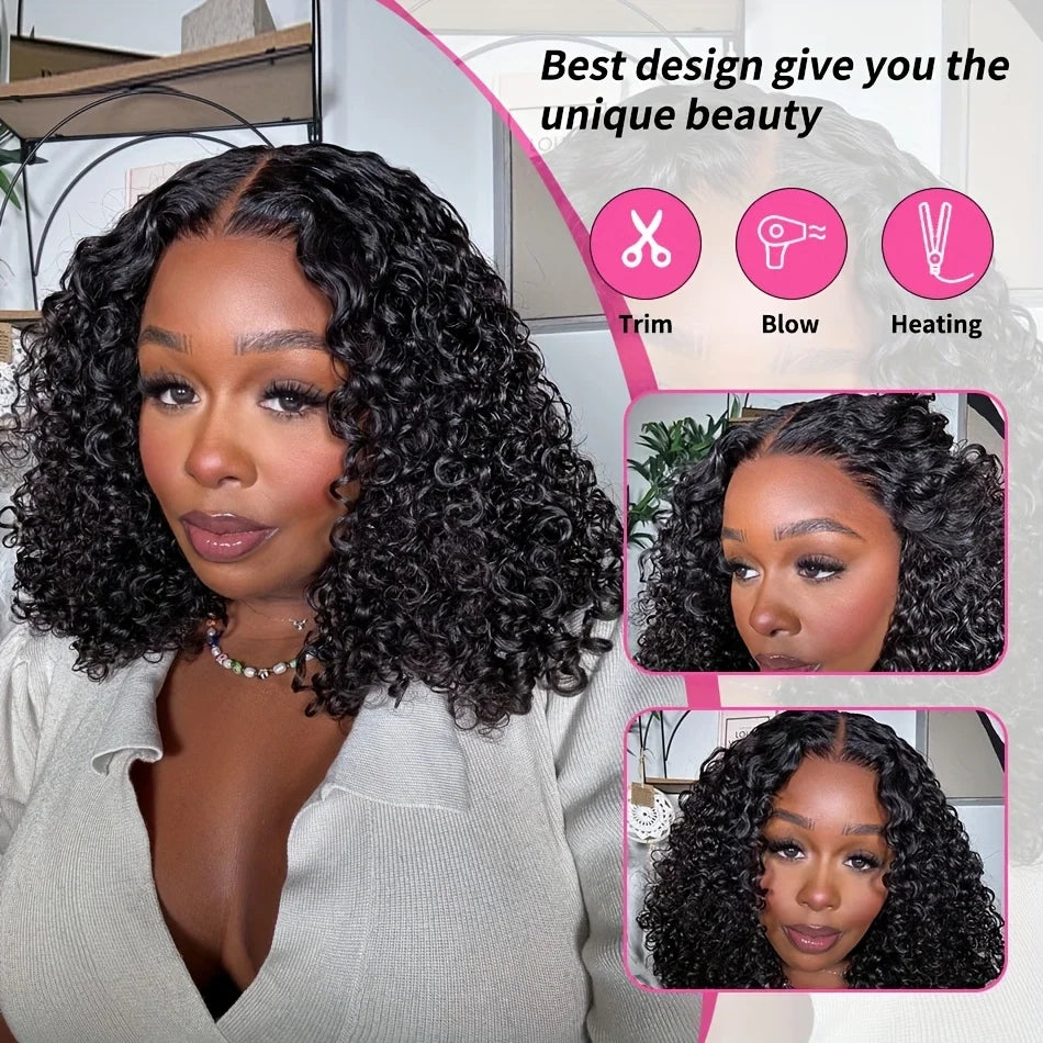 Short Deep Wave Bob 13x4 HD Lace Front Human Hair Wig