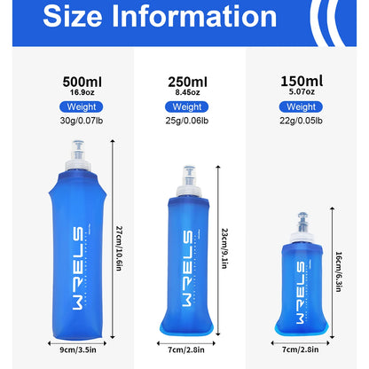 WRELS BPA Free Collapsible TPU Soft Flask Water Bottle