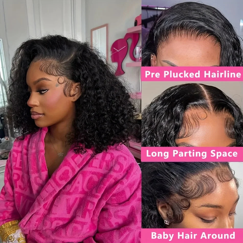 Short Deep Wave Bob 13x4 HD Lace Front Human Hair Wig