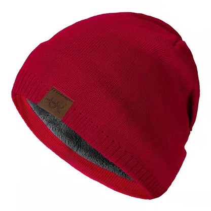 Unisex Warm Knitted Beanie with Fur Lining for Men & Women