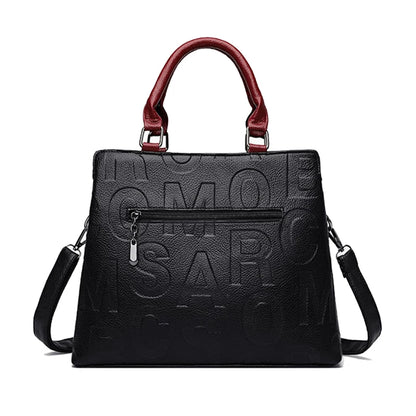 Women’s PU Leather Large Capacity Crossbody Tote Bag for Travel
