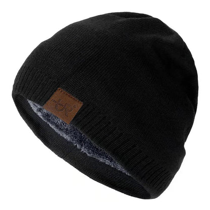 Unisex Warm Knitted Beanie with Fur Lining for Men & Women
