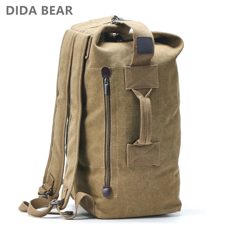 Men's Large Capacity Canvas Travel Backpack