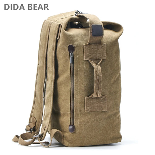 Men's Large Capacity Canvas Travel Backpack