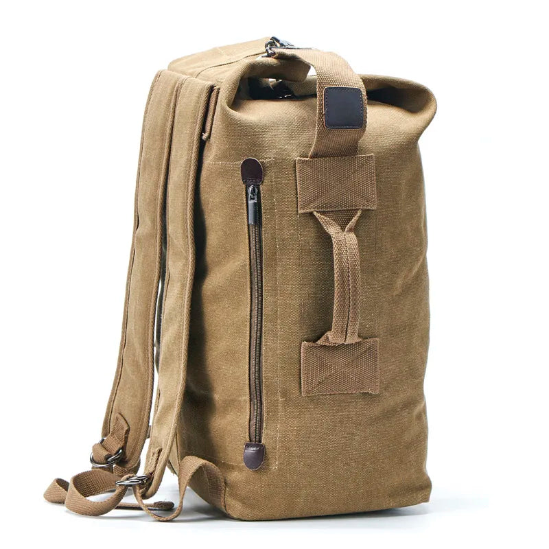 Men's Large Capacity Canvas Travel Backpack