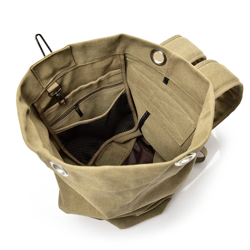 Men's Large Capacity Canvas Travel Backpack