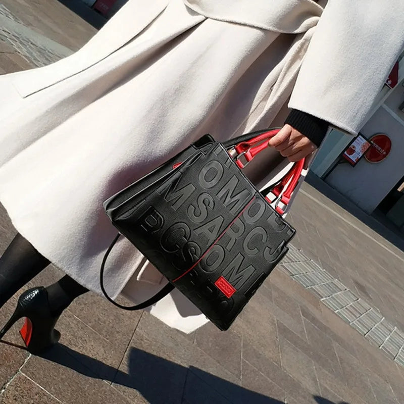 Women’s PU Leather Large Capacity Crossbody Tote Bag for Travel