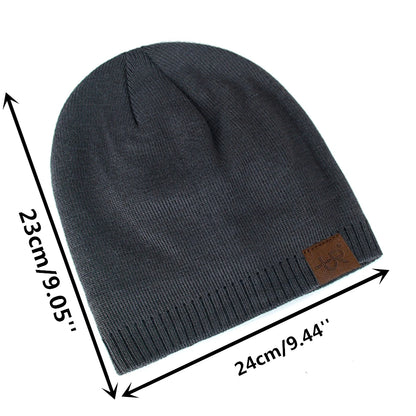 Unisex Warm Knitted Beanie with Fur Lining for Men & Women