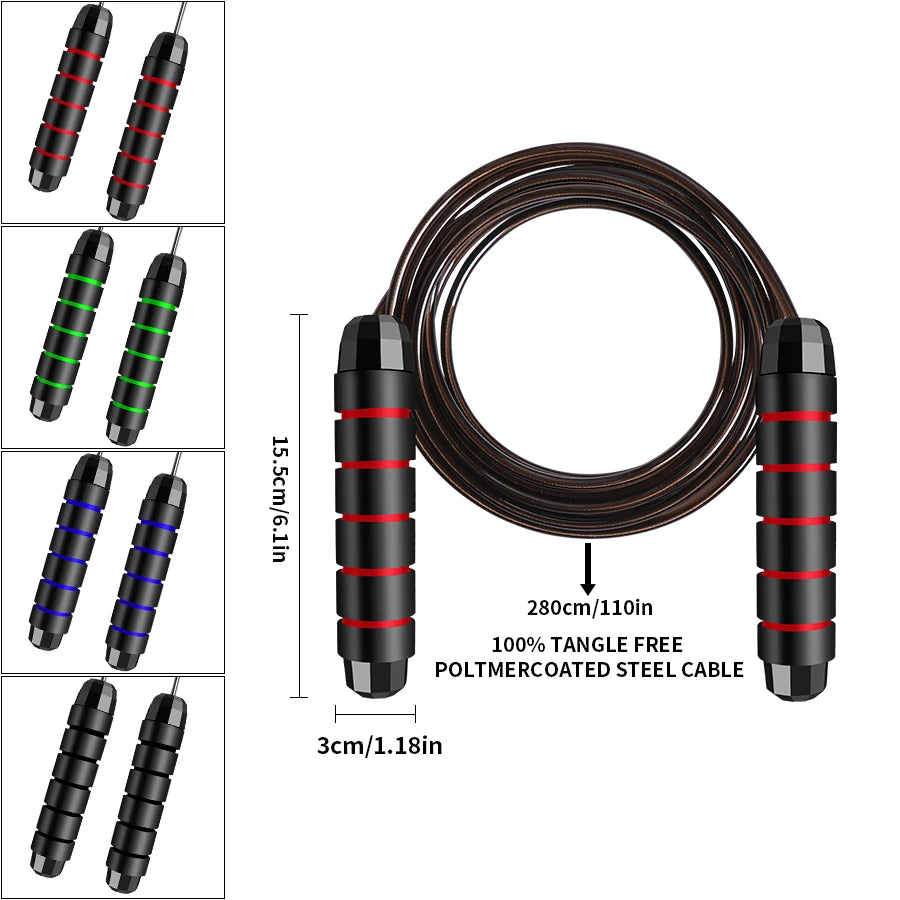Adjustable Speed Jump Rope with Steel Wire