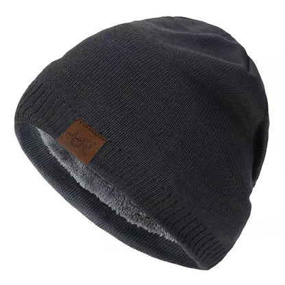 Unisex Warm Knitted Beanie with Fur Lining for Men & Women