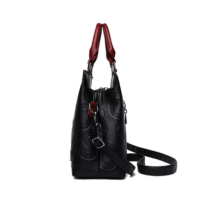 Women’s PU Leather Large Capacity Crossbody Tote Bag for Travel