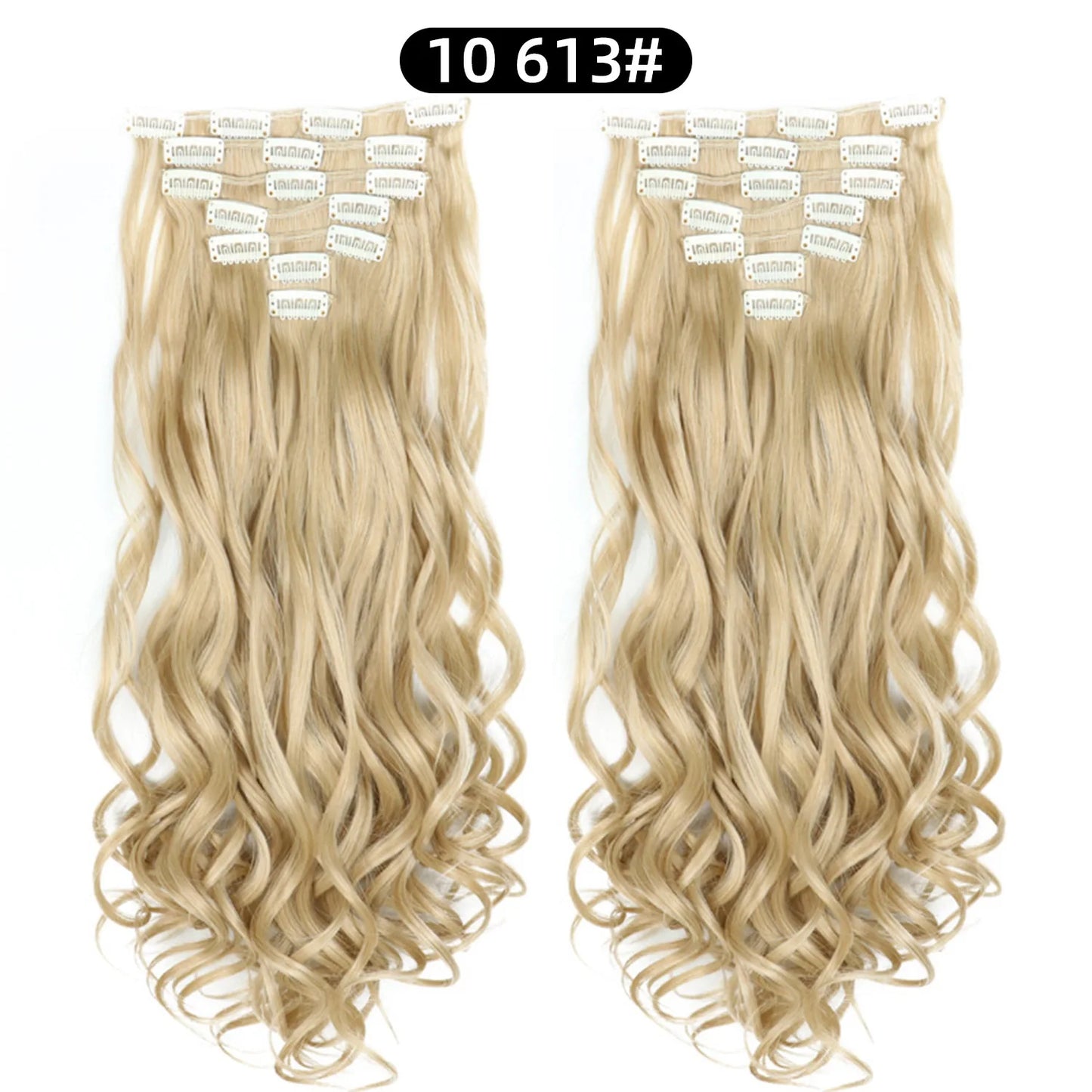 22 Inch Curly Wavy Clip In Hair Extensions 7PCS