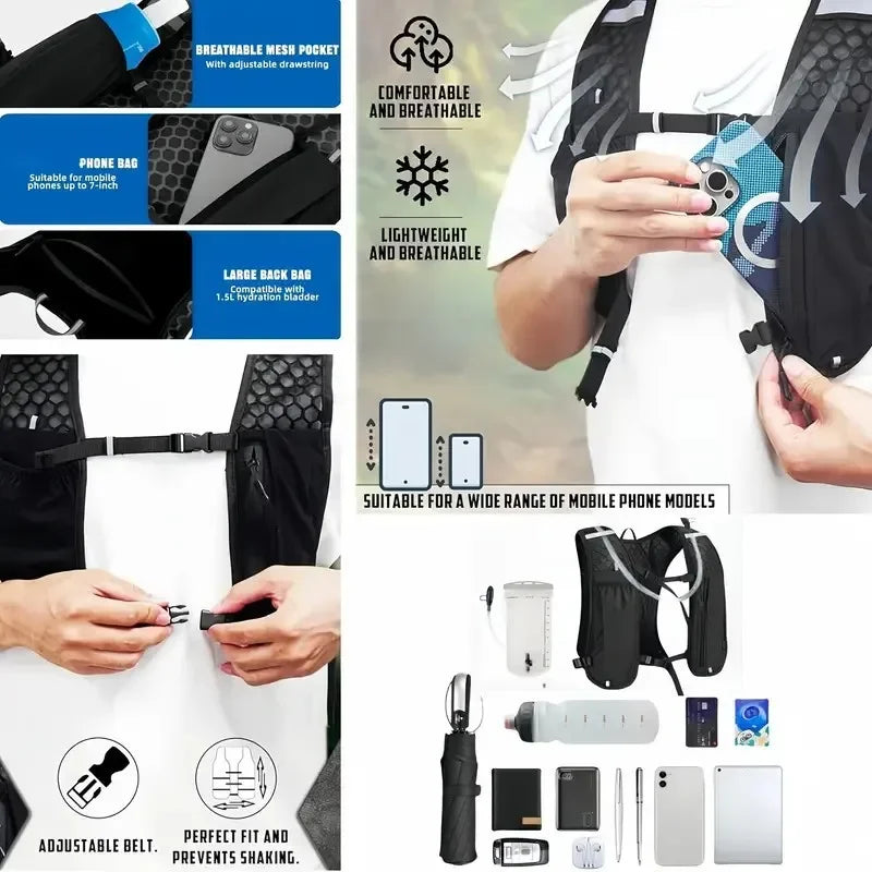 Lightweight Reflective Trail Running Hydration Vest Backpack