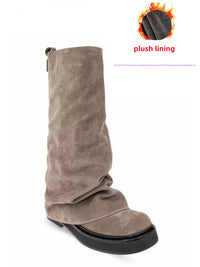Gray pu plush lining