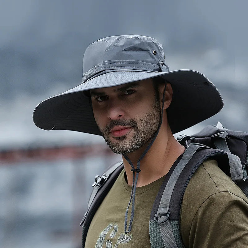 Men's UV Protection Wide Brim Fishing Sun Hat