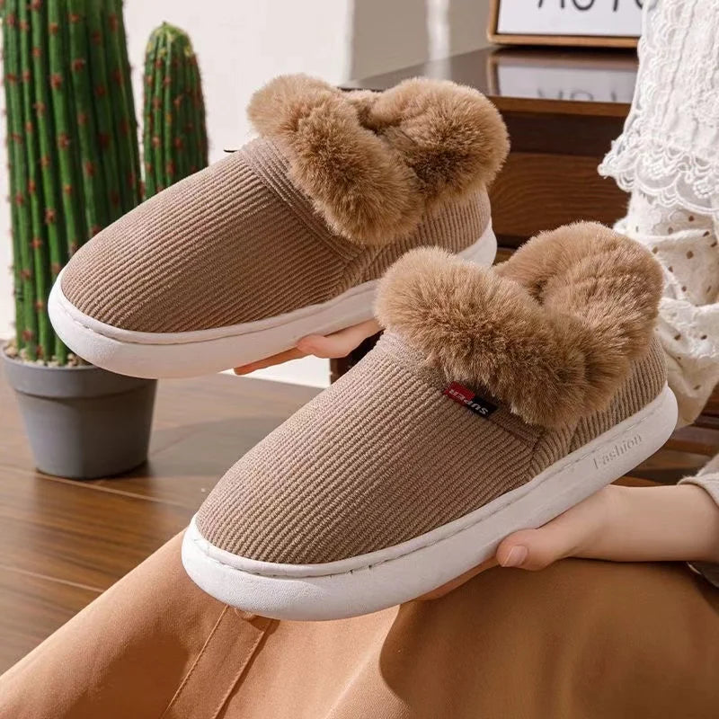 Unisex Warm Plush Indoor Outdoor Slippers