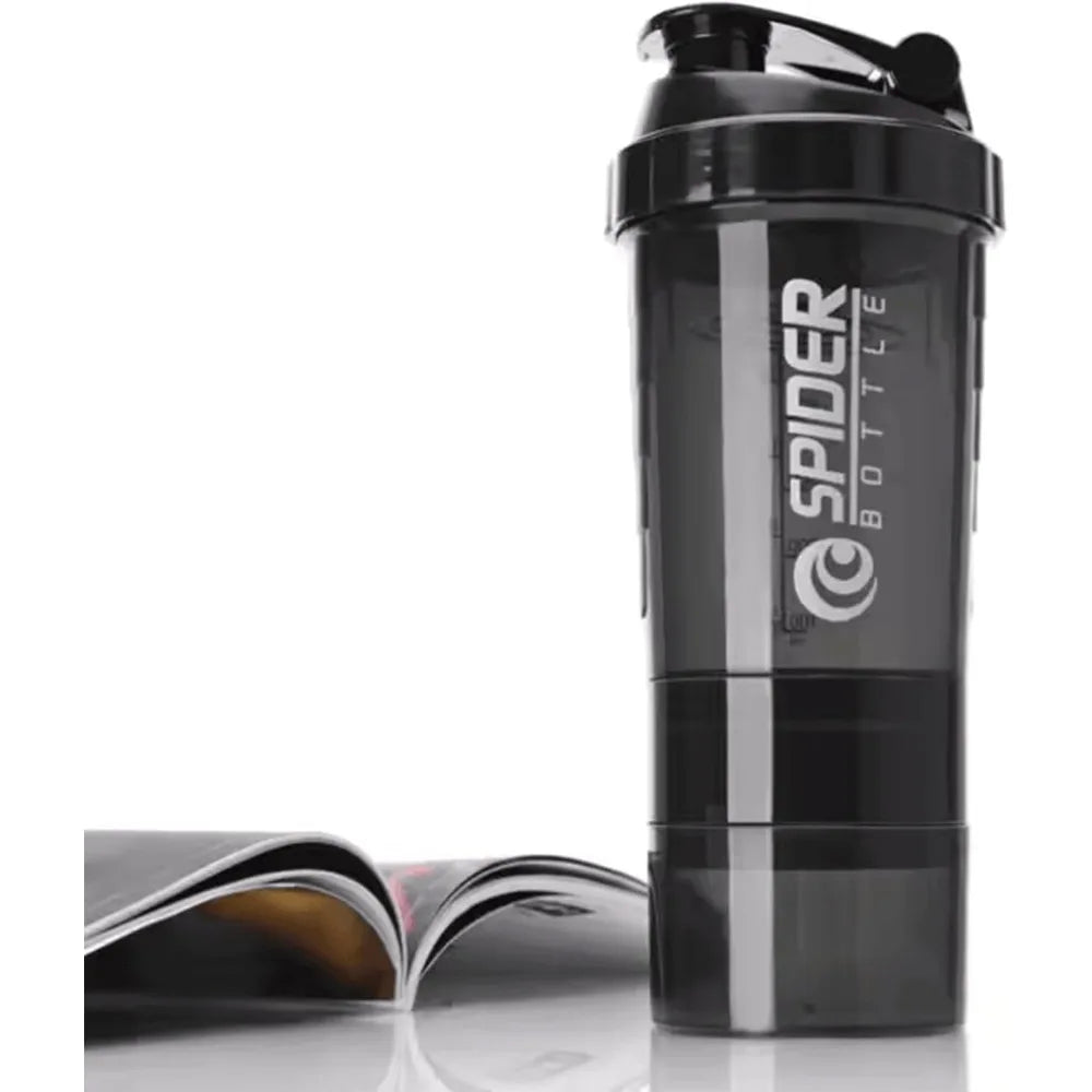 3 Layer Protein Shaker Bottle with Storage Compartments