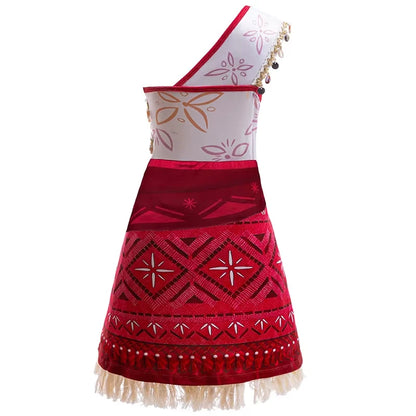 Girls Moana 2 Princess Costume Dress with Necklace