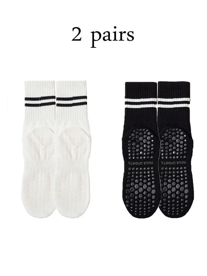 4 Pairs Women's Non Slip Yoga Pilates Socks