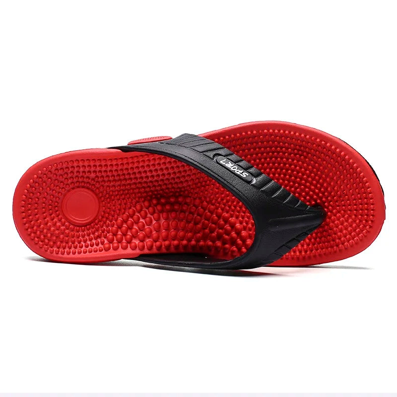 Men’s Massage Flip Flops Breathable Summer Beach Sandals Size 46