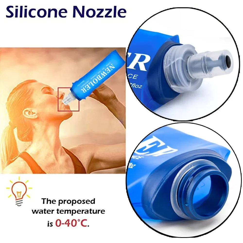 NEWBOLER 250ml or 500ml Collapsible Soft Flask Water Bottle