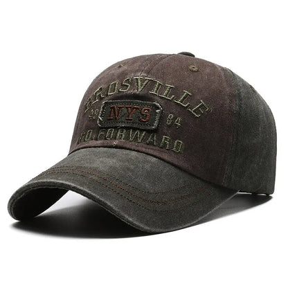 Men's Washed Embroidered Curved Brim Baseball Cap