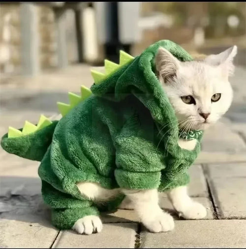 Halloween Dinosaur Fleece Hoodie for Small Dogs & Cats Costume