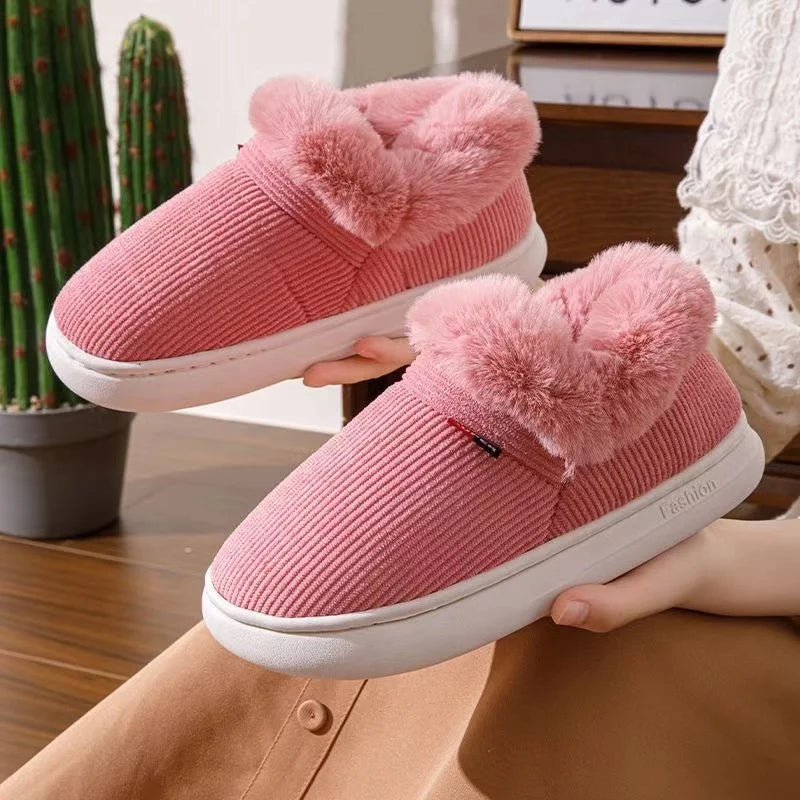 Unisex Warm Plush Indoor Outdoor Slippers