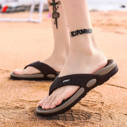 Men’s Massage Flip Flops Breathable Summer Beach Sandals Size 46