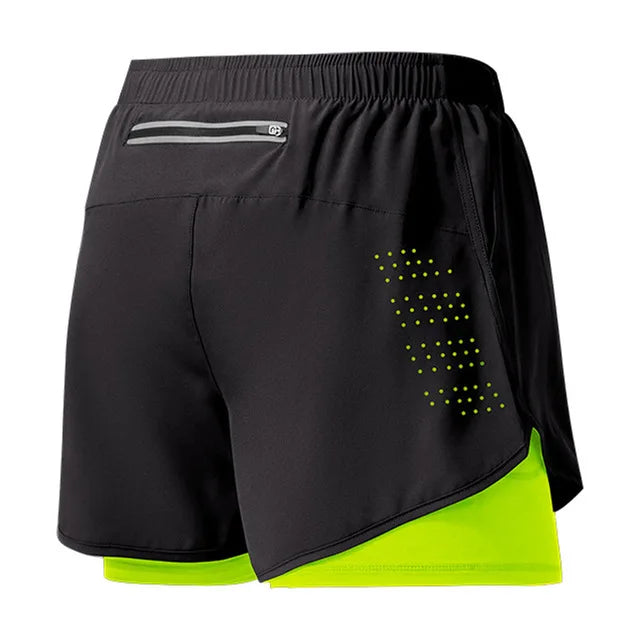 Men's Quick Dry Double Layer Running Shorts