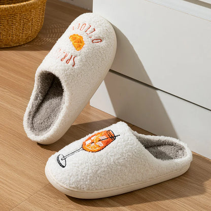 Aperol Spritz Fluffy Slippers for Women Party Gift
